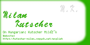 milan kutscher business card